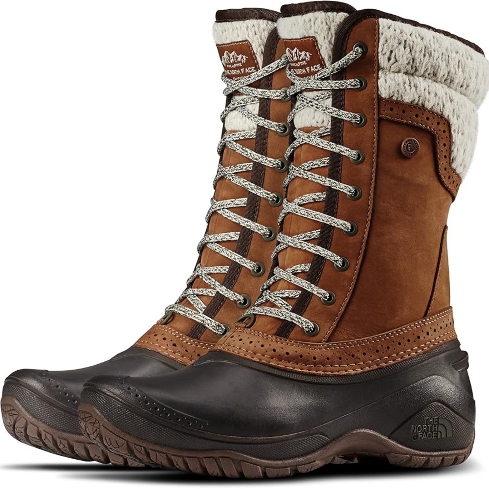 The North Face Brown and Black Winter Boots